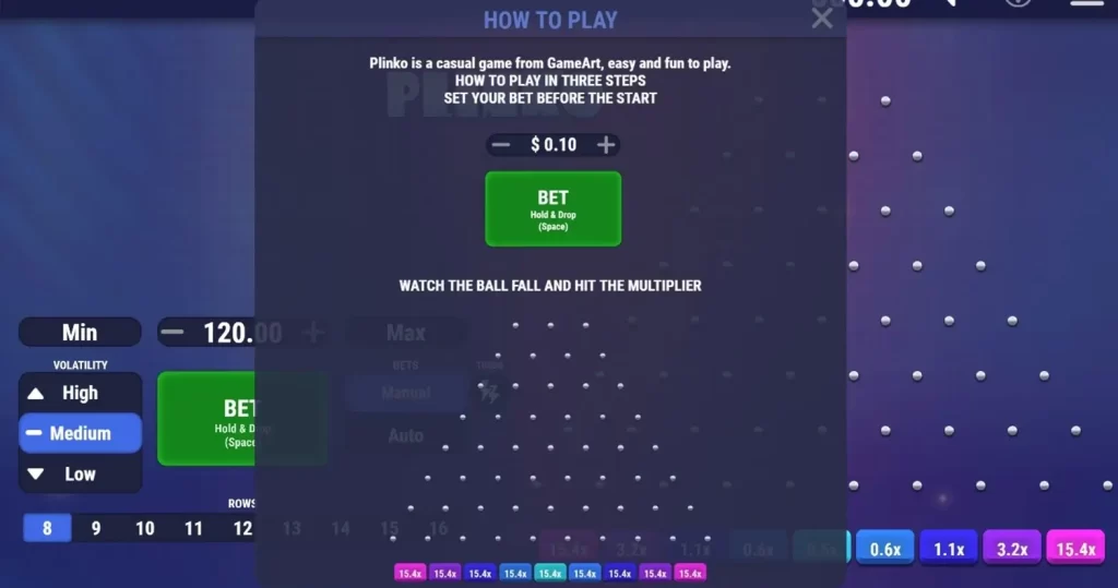 How to play Plinko